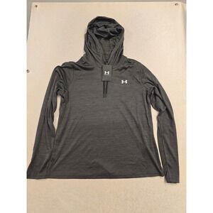 Under Armour Womens Velocity Hoodie Dark Gray Heather Training Top Large new